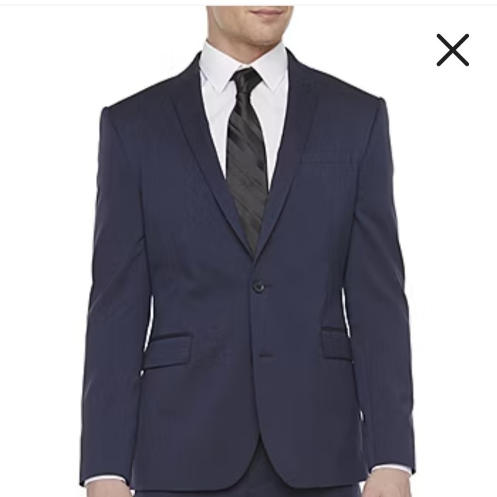 J. Ferrar Stretch Fabric Slim Fit Flat Front Suit Pants and Slim Fit Suit Jacket